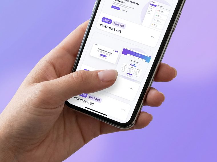 Browsing saved SaaS ads on mobile